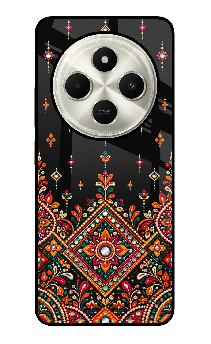 Noir Mehfil Poco C75 5G Back Cover, Glass case