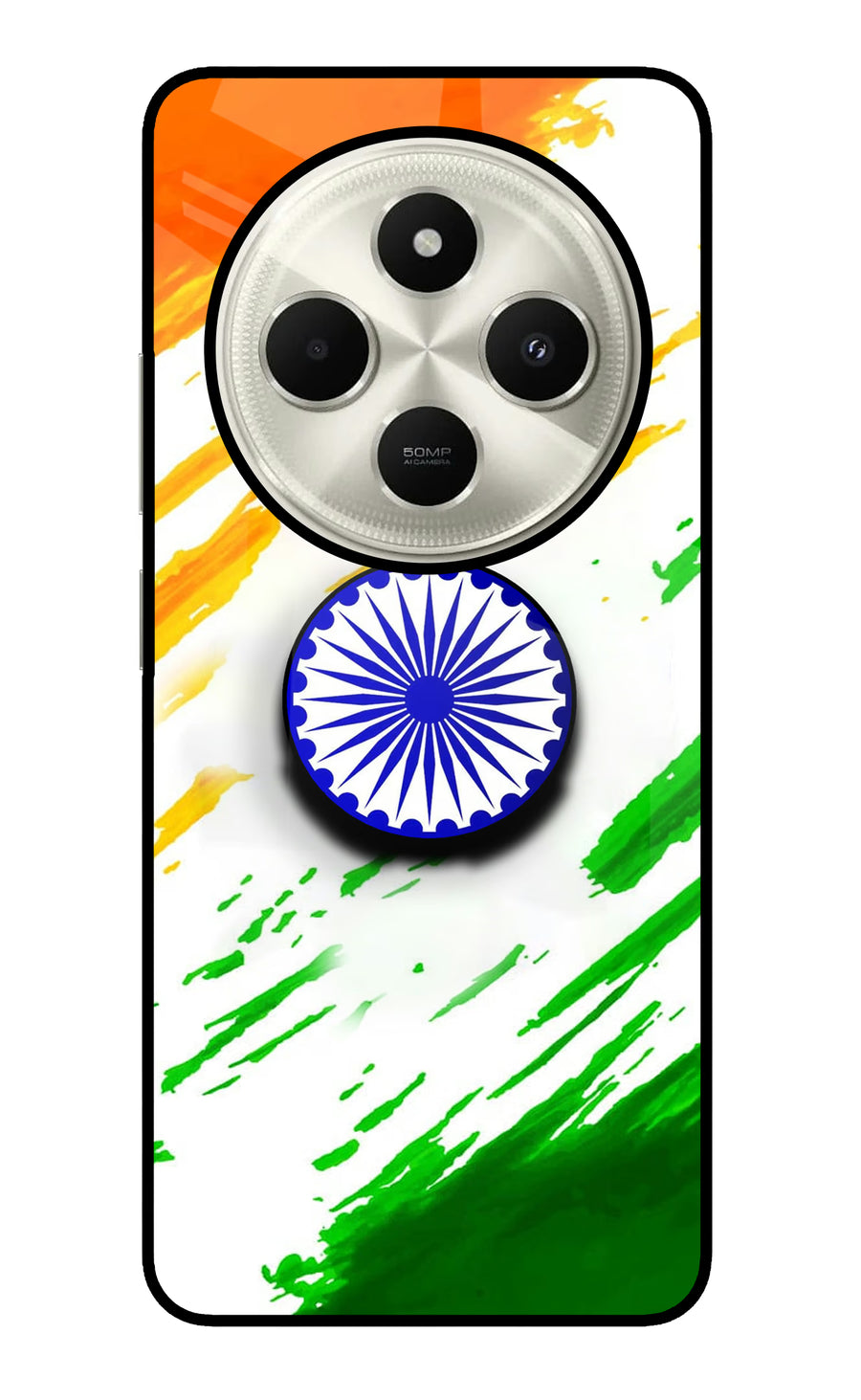 Indian Flag Ashoka Chakra Poco C75 5G Pop Case, Glass case
