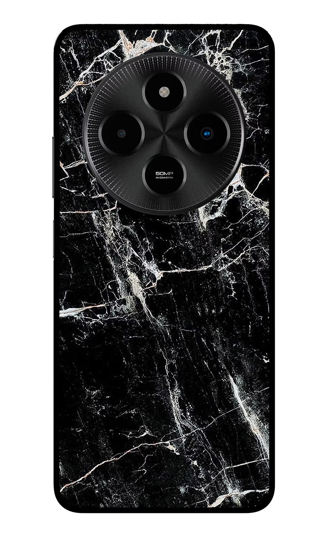 Black Marble Texture Poco M7 5G Glass Case