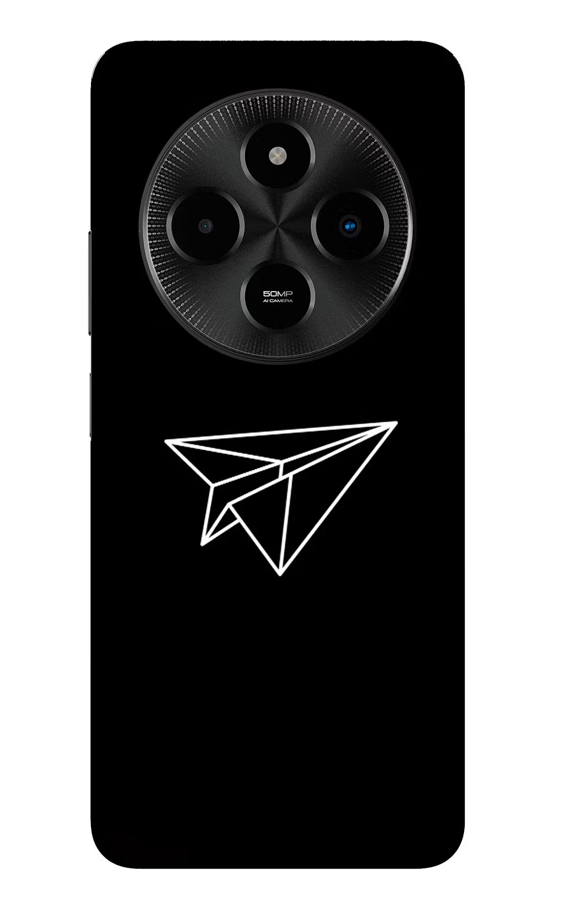 Paper Plane White Poco M7 5G Glass Case