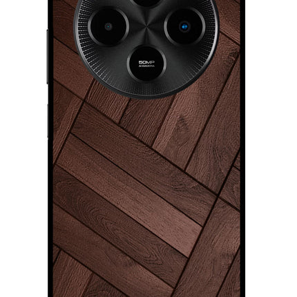 Wooden Texture Design Poco M7 5G Glass Case Back Cover by Casekaro