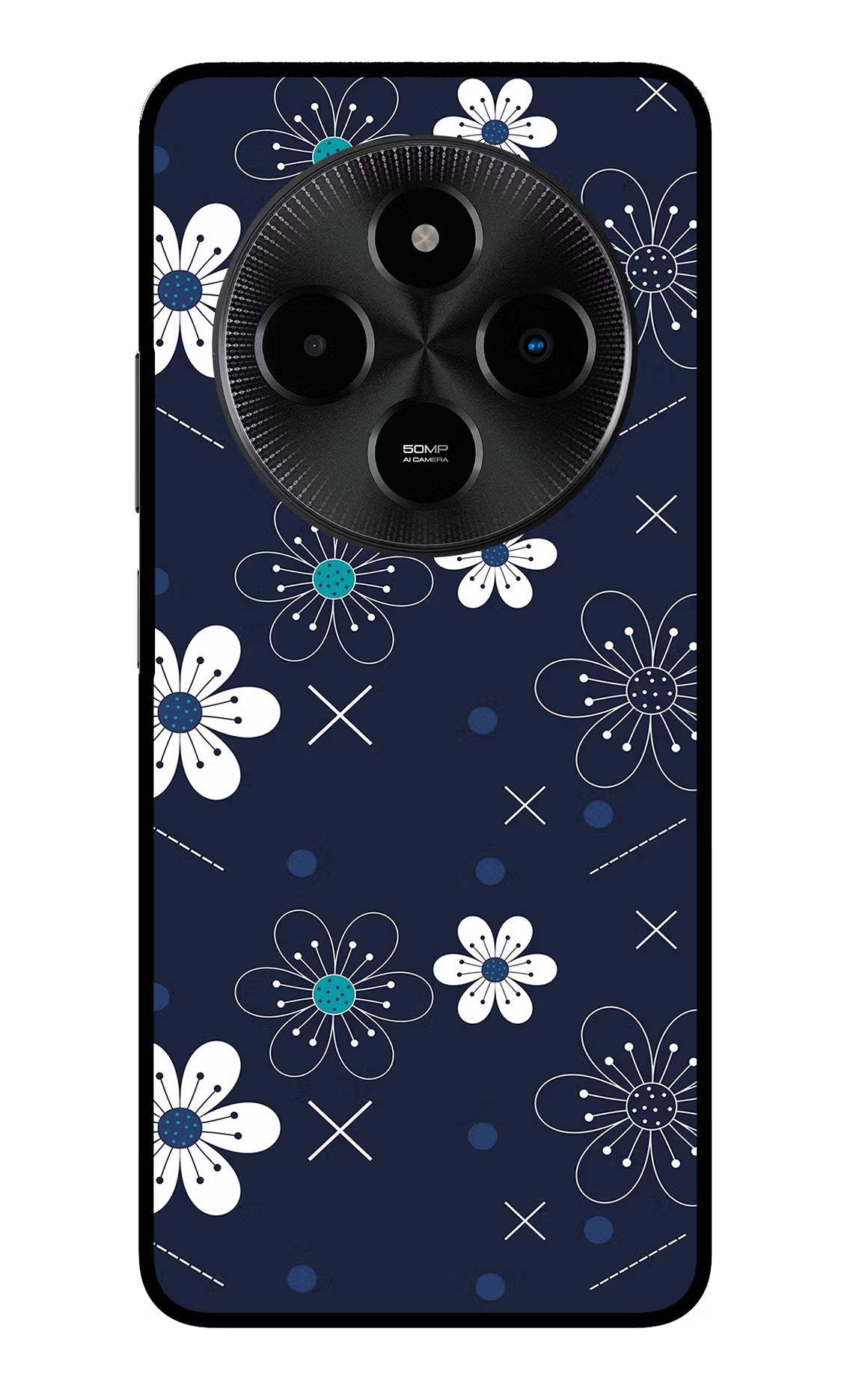 Flowers Poco M7 5G Glass Case