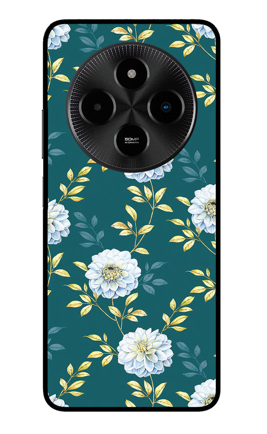 Flowers Poco M7 5G Glass Case