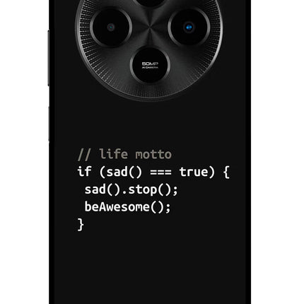Life Motto Code Poco M7 5G Glass Case
