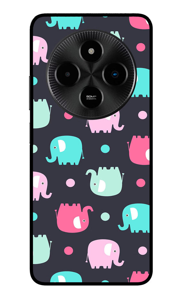 Elephants Poco M7 5G Glass Case
