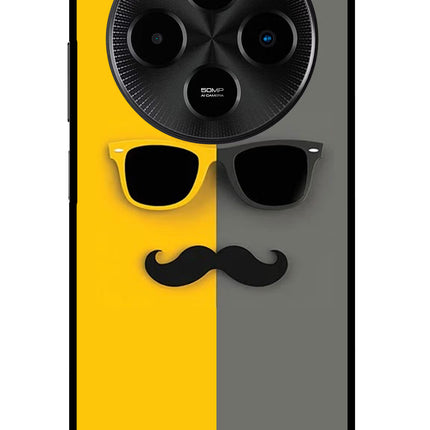 Sunglasses with Mustache Poco M7 5G Glass Case