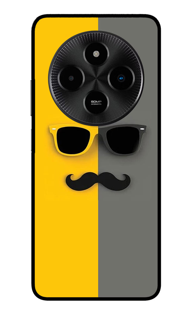 Sunglasses with Mustache Poco M7 5G Glass Case
