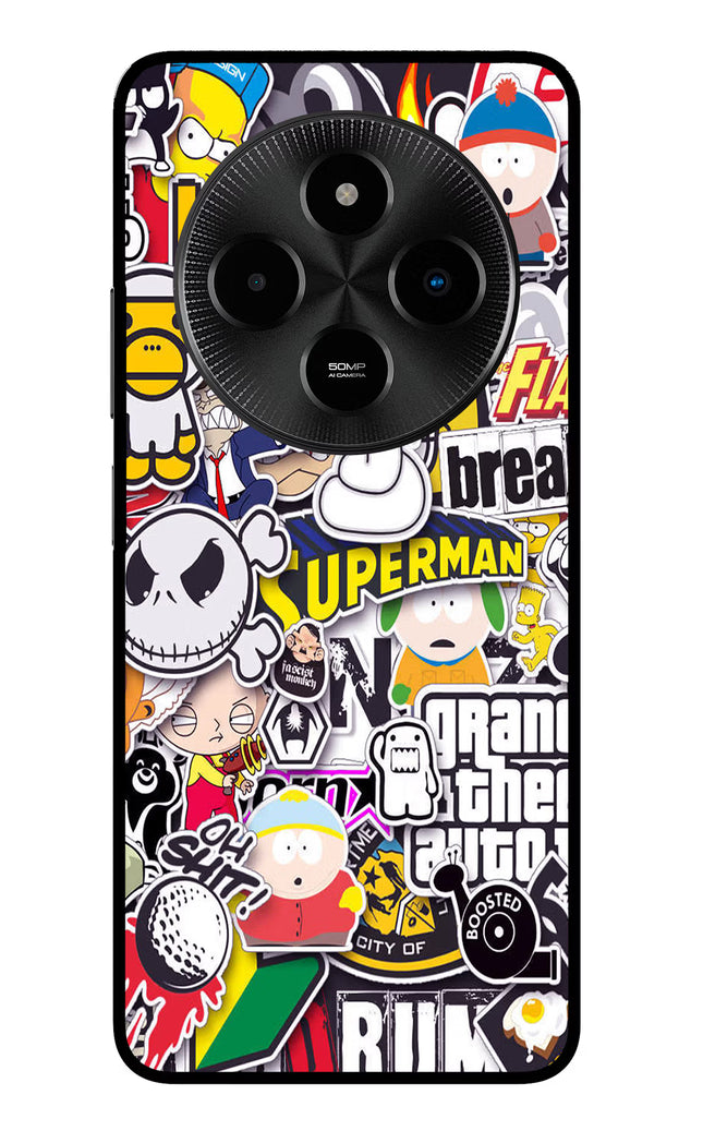 Sticker Bomb Poco M7 5G Glass Case