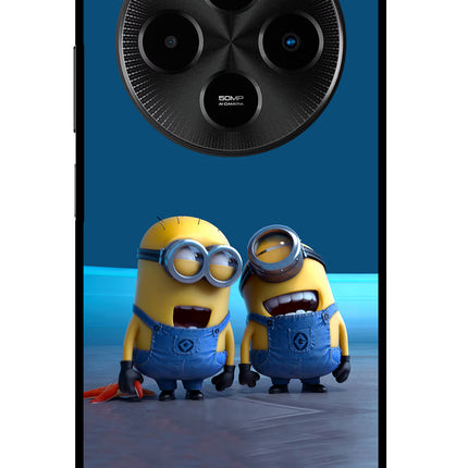 Minion Laughing Poco M7 5G Glass Case Back Cover by Casekaro