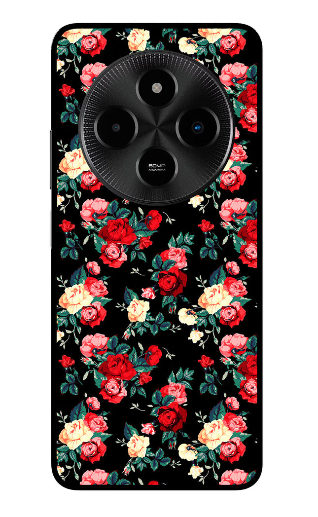 Rose Pattern Poco M7 5G Glass Case