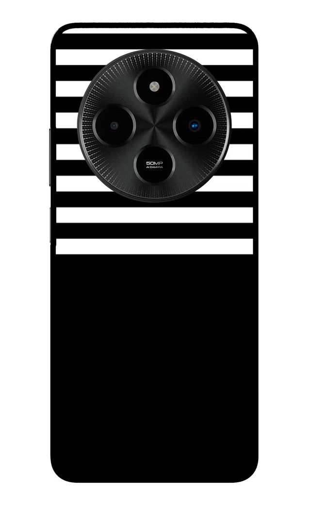 Black and White Print Poco M7 5G Glass Case