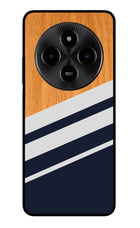 Blue and white wooden Poco M7 5G Glass Case