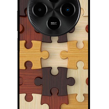 Wooden Puzzle Poco M7 5G Glass Case