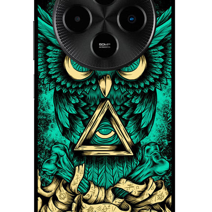 Green Owl Poco M7 5G Glass Case