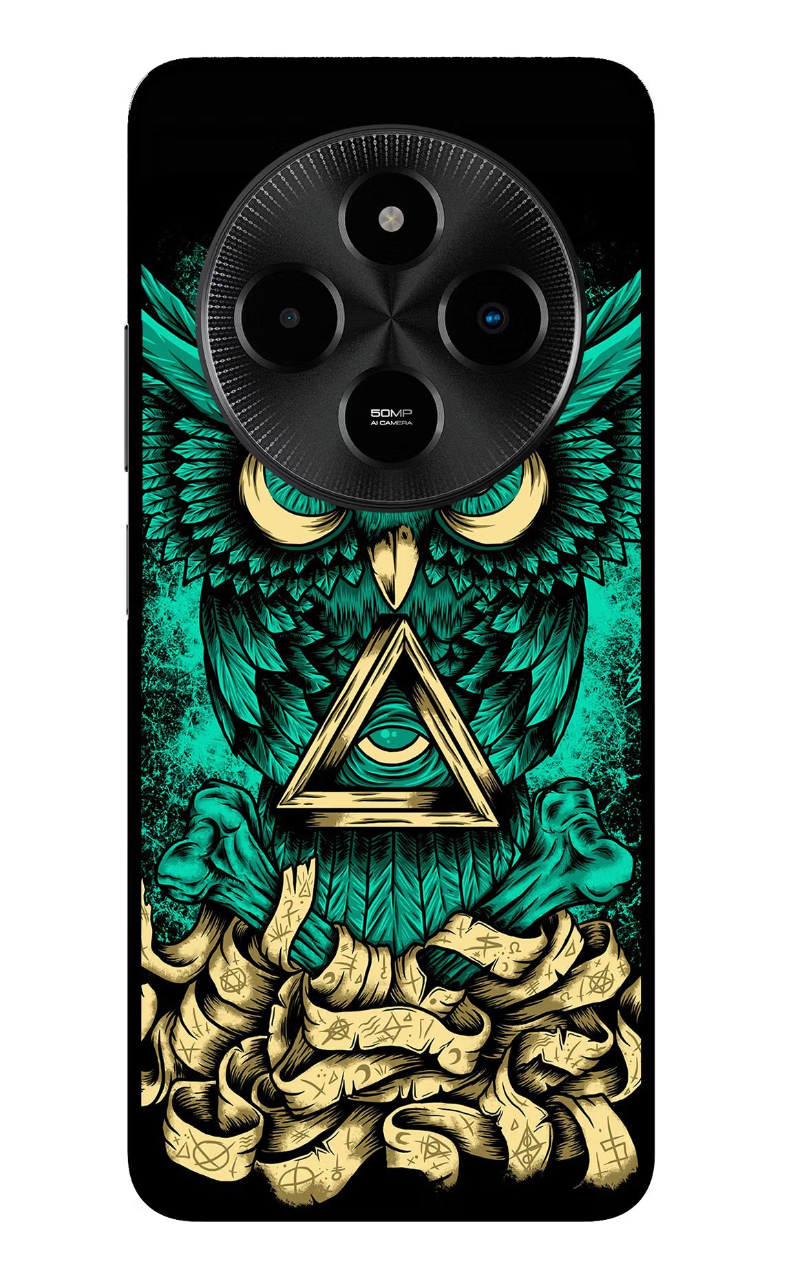 Green Owl Poco M7 5G Glass Case