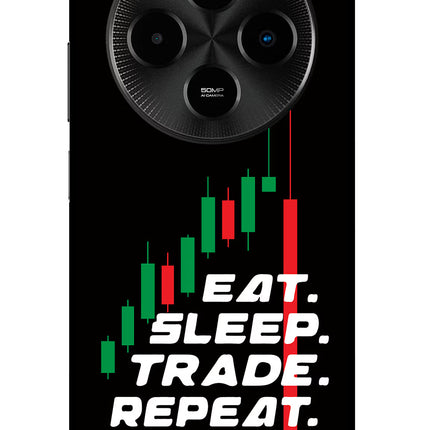 Eat Sleep Trade Repeat Poco M7 5G Glass Case