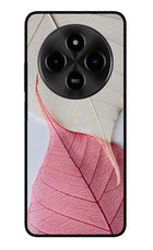 White Pink Leaf Poco M7 5G Glass Case