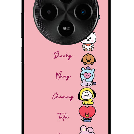 BTS names Poco M7 5G Glass Case