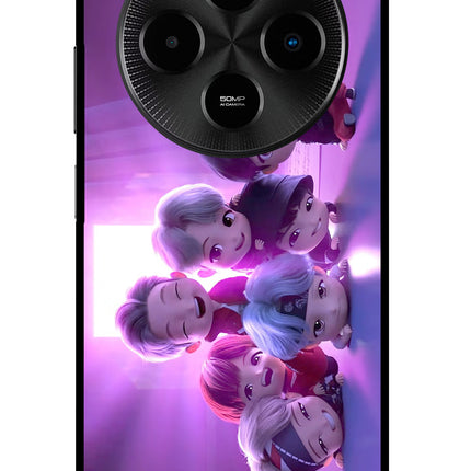 BTS Chibi Poco M7 5G Glass Case