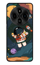 Cartoon Astronaut Poco M7 5G Glass Case