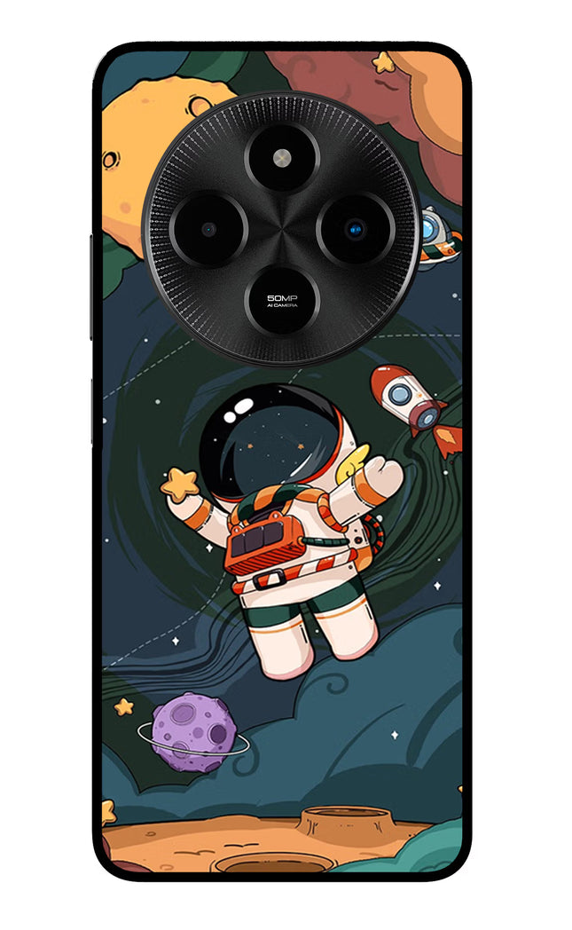 Cartoon Astronaut Poco M7 5G Glass Case