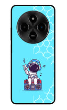 Cute Astronaut Chilling Poco M7 5G Glass Case