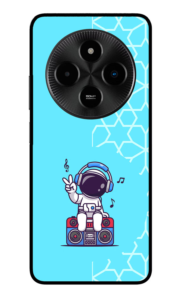 Cute Astronaut Chilling Poco M7 5G Glass Case
