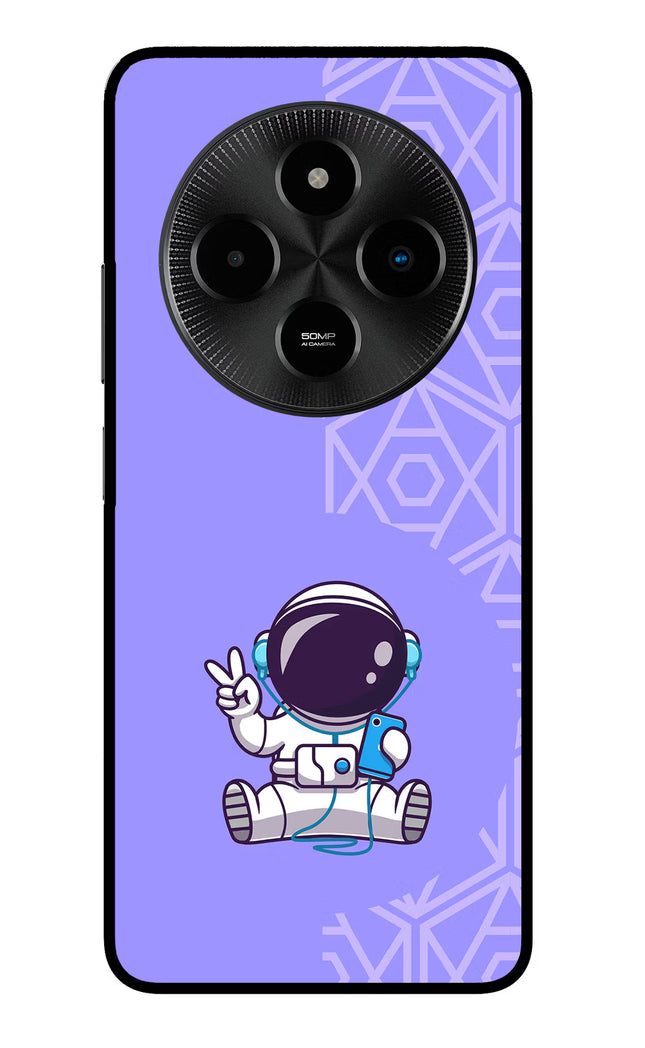 Cute Astronaut Chilling Poco M7 5G Glass Case