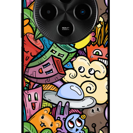 Veggie Doodle Poco M7 5G Glass Case