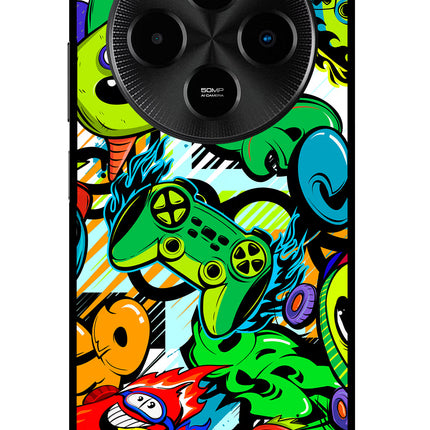 Game Doodle Poco M7 5G Glass Case
