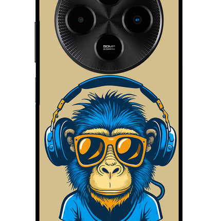 Monkey Headphone Poco M7 5G Glass Case