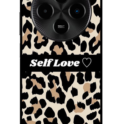 Leopard Print Self Love Poco M7 5G Glass Case