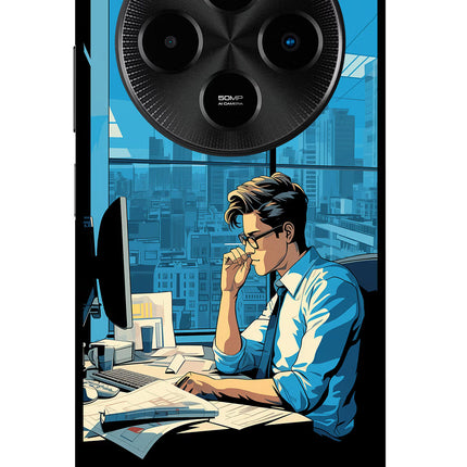 Focused Hustler (AI Generated) Poco M7 5G Glass Case