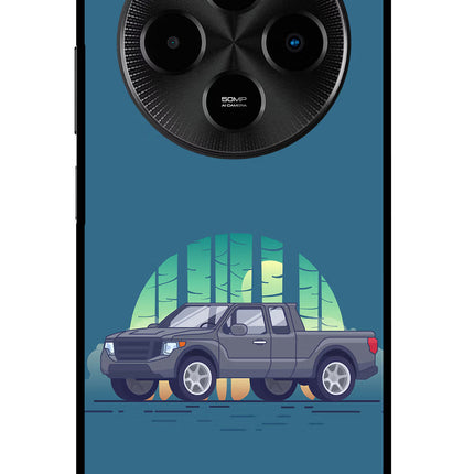Retro Garage Vibe Poco M7 5G Glass Case