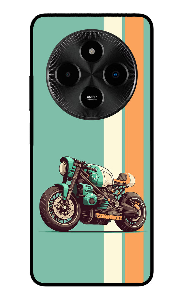 Striped Moto Drift Poco M7 5G Glass Case