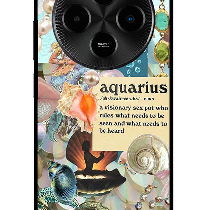 Aquarius Zodiac Poco M7 5G Glass Case