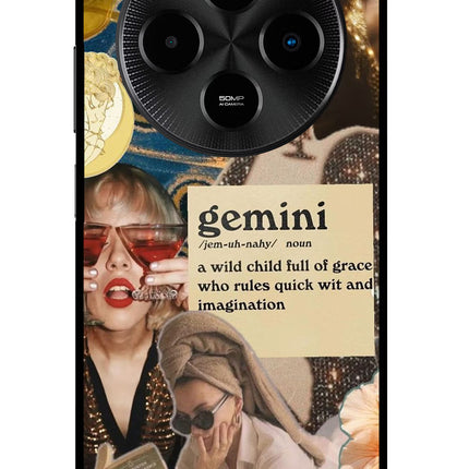 Gemini Zodiac Poco M7 5G Glass Case