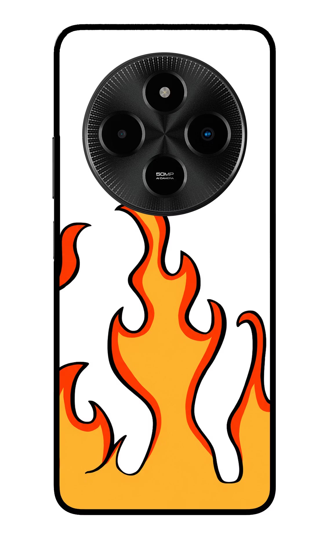 Fired Up – White Poco M7 5G Glass Case Back Cover by Casekaro