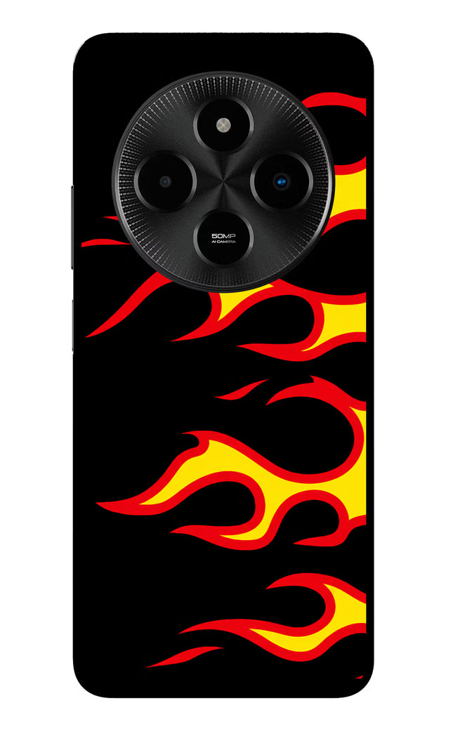 Side Sweep Flames Poco M7 5G Glass Case