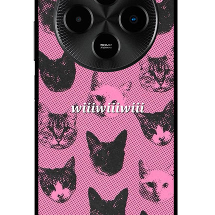 Pink Cats Poco M7 5G Glass Case