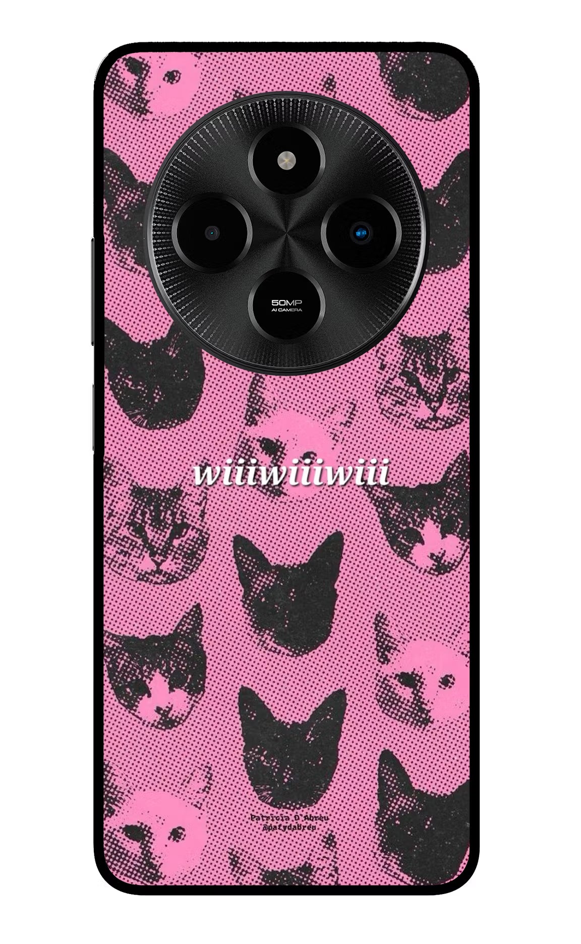 Pink Cats Poco M7 5G Glass Case Back Cover by Casekaro