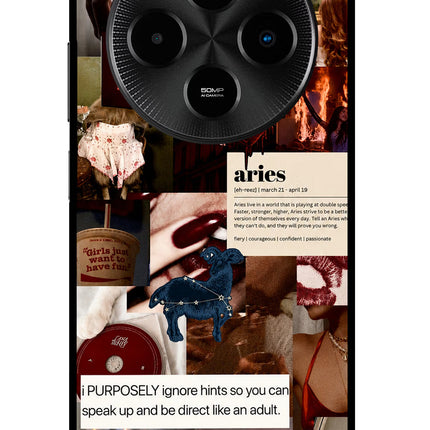 Zodiac Aries Poco M7 5G Glass Case