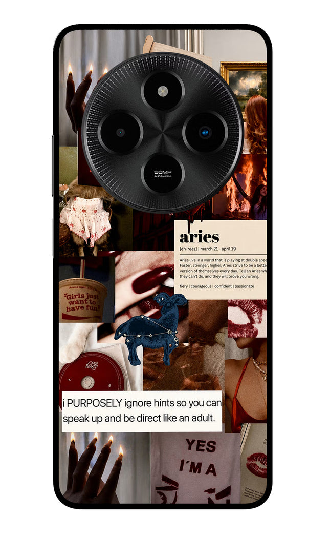Zodiac Aries Poco M7 5G Glass Case