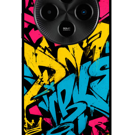 Graffiti Vibe Poco M7 5G Glass Case Back Cover by Casekaro