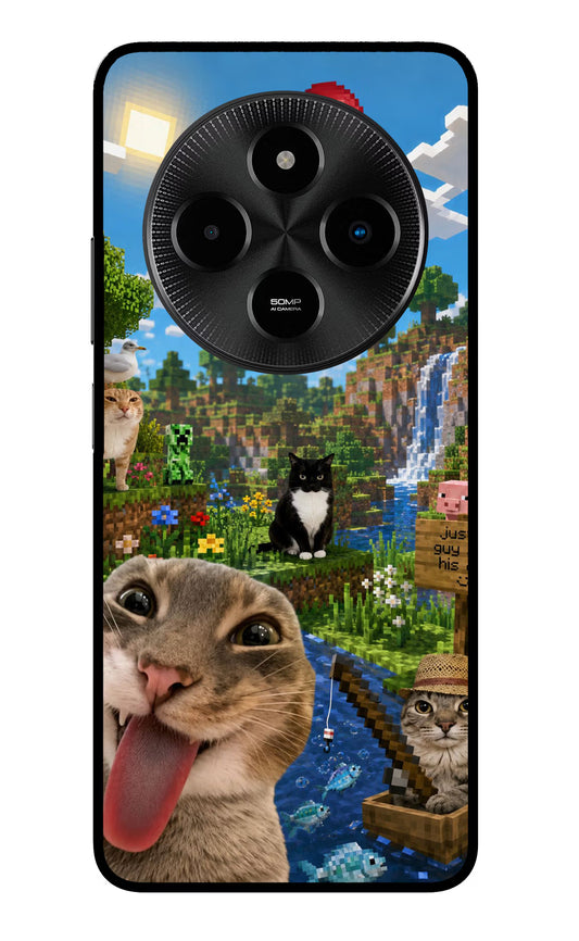 Minecraft Cat Chaos Poco M7 5G Glass Case