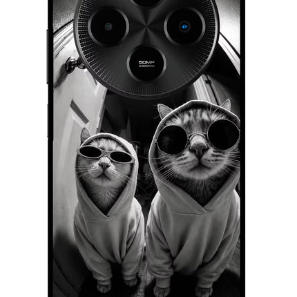 Hood Cats Poco M7 5G Glass Case Back Cover by Casekaro