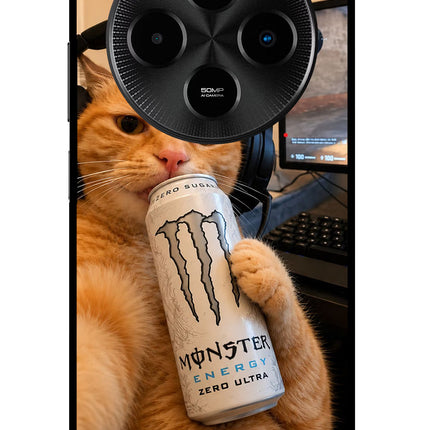 Gamer Cat Energy Poco M7 5G Glass Case