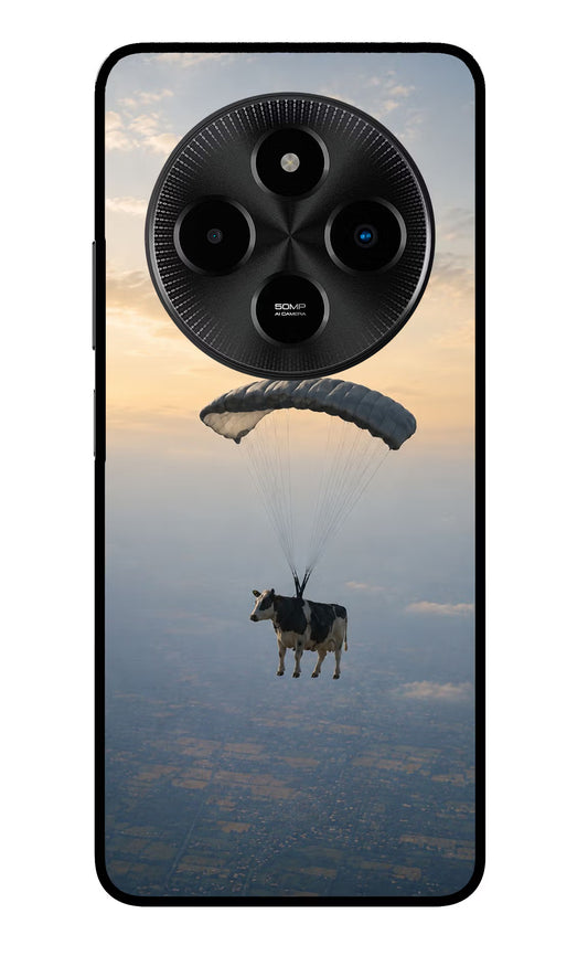 Skydiving Cow Poco M7 5G Glass Case
