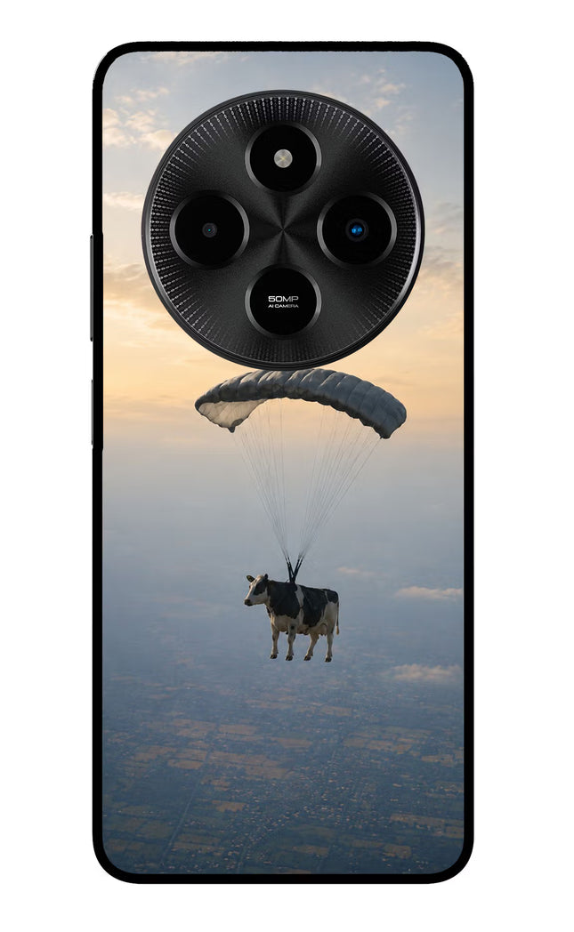 Skydiving Cow Poco M7 5G Glass Case