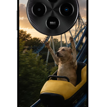 Rollercoaster Dog Poco M7 5G Glass Case